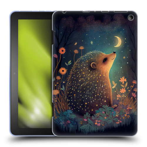 JK Stewart Graphics Hedgehog Looking Up At Stars Soft Gel Case for Amazon Fire HD 8/Fire HD 8 Plus 2020