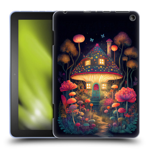 JK Stewart Graphics Mushroom Cottage Night Garden Soft Gel Case for Amazon Fire HD 8/Fire HD 8 Plus 2020
