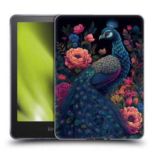 JK Stewart Graphics Peacock In Night Garden Soft Gel Case for Amazon Kindle Paperwhite 5 (2021)