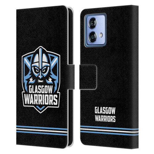 Glasgow Warriors Logo Stripes Black Leather Book Wallet Case Cover For Motorola Moto G84 5G
