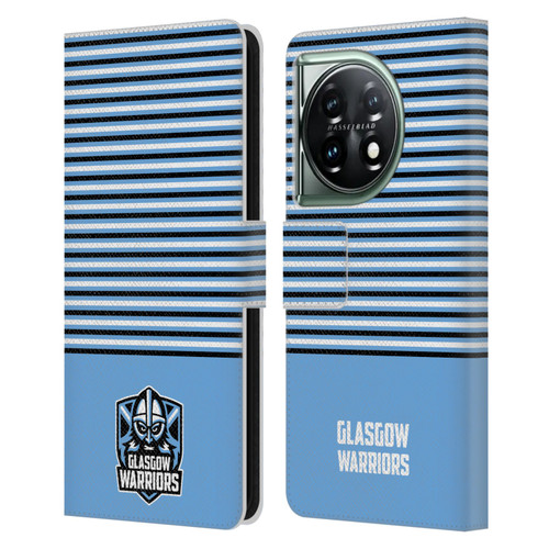 Glasgow Warriors Logo Stripes Blue 2 Leather Book Wallet Case Cover For OnePlus 11 5G