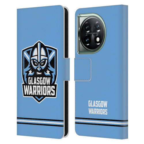 Glasgow Warriors Logo Stripes Blue Leather Book Wallet Case Cover For OnePlus 11 5G