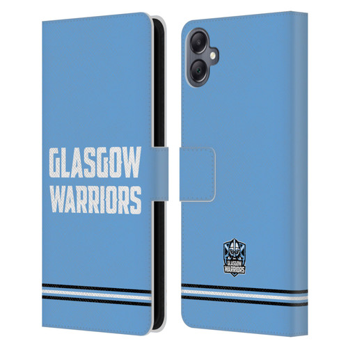 Glasgow Warriors Logo Text Type Blue Leather Book Wallet Case Cover For Samsung Galaxy A05