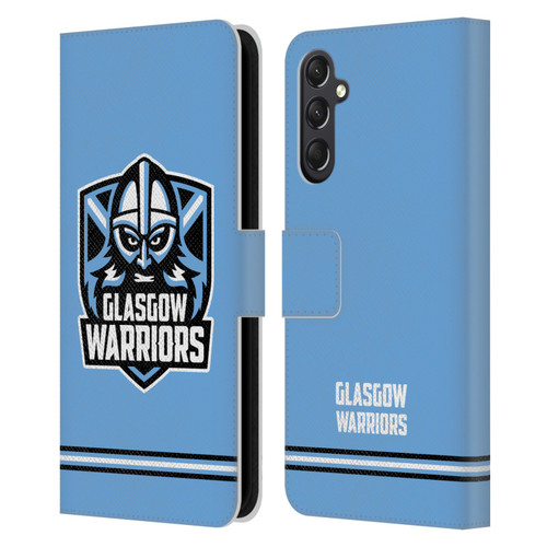 Glasgow Warriors Logo Stripes Blue Leather Book Wallet Case Cover For Samsung Galaxy A24 4G / M34 5G