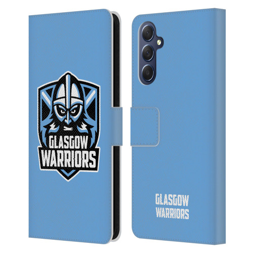 Glasgow Warriors Logo Plain Blue Leather Book Wallet Case Cover For Samsung Galaxy M54 5G