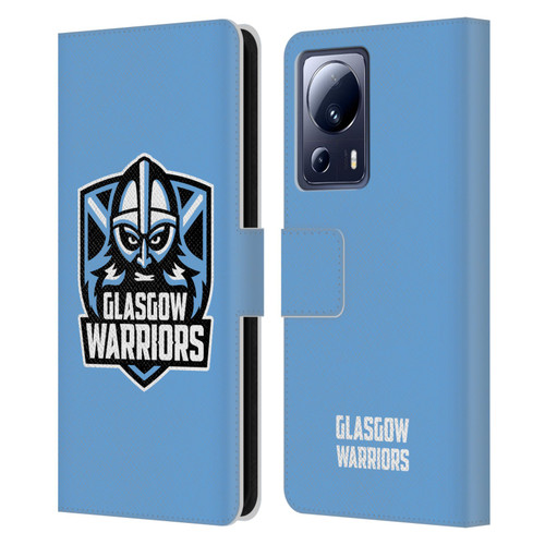 Glasgow Warriors Logo Plain Blue Leather Book Wallet Case Cover For Xiaomi 13 Lite 5G