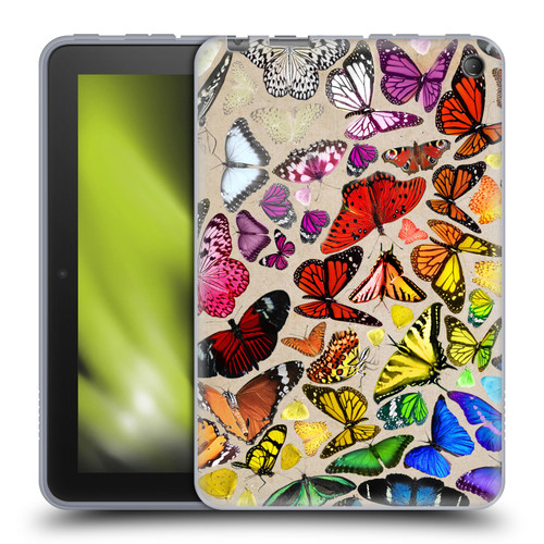 Anthony Christou Art Rainbow Butterflies Soft Gel Case for Amazon Fire 7 2022