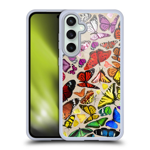 Anthony Christou Art Rainbow Butterflies Soft Gel Case for Samsung Galaxy S23 FE 5G