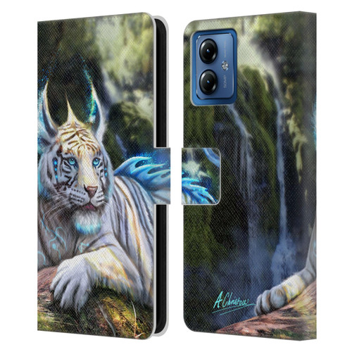Anthony Christou Art Water Tiger Leather Book Wallet Case Cover For Motorola Moto G14