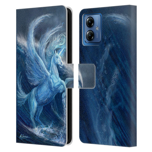 Anthony Christou Art Water Pegasus Leather Book Wallet Case Cover For Motorola Moto G14