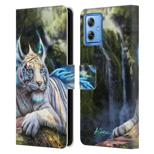 Anthony Christou Art Water Tiger Leather Book Wallet Case Cover For Motorola Moto G54 5G