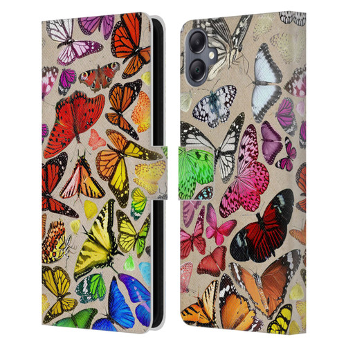 Anthony Christou Art Rainbow Butterflies Leather Book Wallet Case Cover For Samsung Galaxy A05