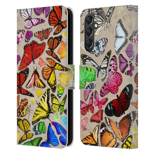 Anthony Christou Art Rainbow Butterflies Leather Book Wallet Case Cover For Samsung Galaxy A24 4G / M34 5G