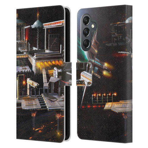 Anthony Christou Art Space Station Leather Book Wallet Case Cover For Samsung Galaxy A25 5G