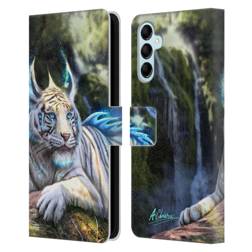Anthony Christou Art Water Tiger Leather Book Wallet Case Cover For Samsung Galaxy M14 5G