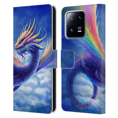 Anthony Christou Art Rainbow Dragon Leather Book Wallet Case Cover For Xiaomi 13 Pro 5G