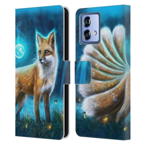 Anthony Christou Fantasy Art Magic Fox In Moonlight Leather Book Wallet Case Cover For Motorola Moto G84 5G