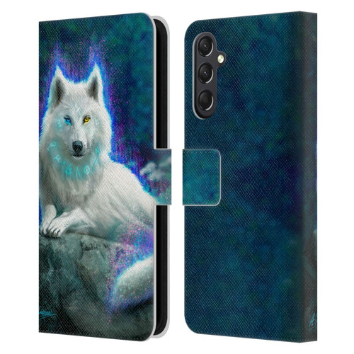 Anthony Christou Fantasy Art White Wolf Leather Book Wallet Case Cover For Samsung Galaxy A24 4G / M34 5G