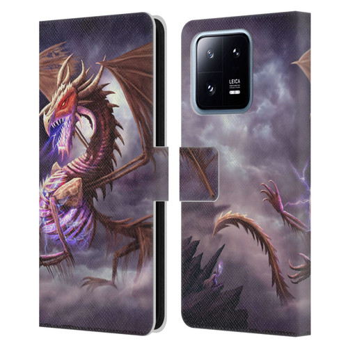 Anthony Christou Fantasy Art Bone Dragon Leather Book Wallet Case Cover For Xiaomi 13 Pro 5G