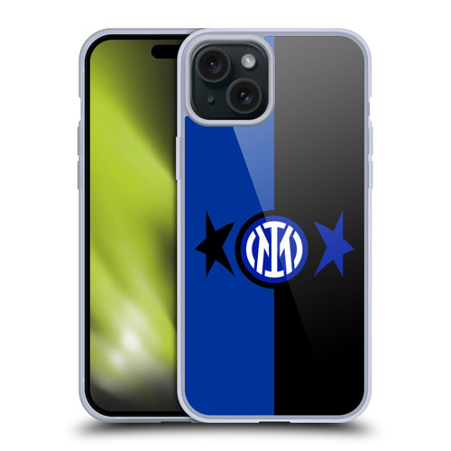 Fc Internazionale Milano IM 2Stars Black & Blue Soft Gel Case for Apple iPhone 15 Plus & MagSafe
