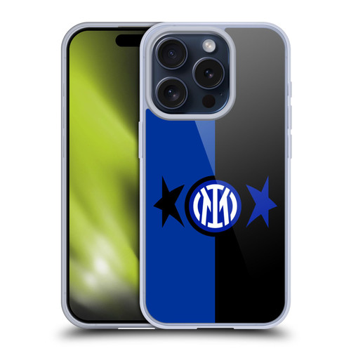 Fc Internazionale Milano IM 2Stars Black & Blue Soft Gel Case for Apple iPhone 15 Pro