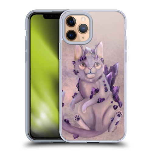 Ash Evans Graphics Amethyst Cat Soft Gel Case for Apple iPhone 11 Pro