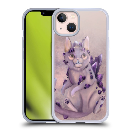 Ash Evans Graphics Amethyst Cat Soft Gel Case for Apple iPhone 13