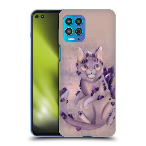 Ash Evans Graphics Amethyst Cat Soft Gel Case for Motorola Moto G100