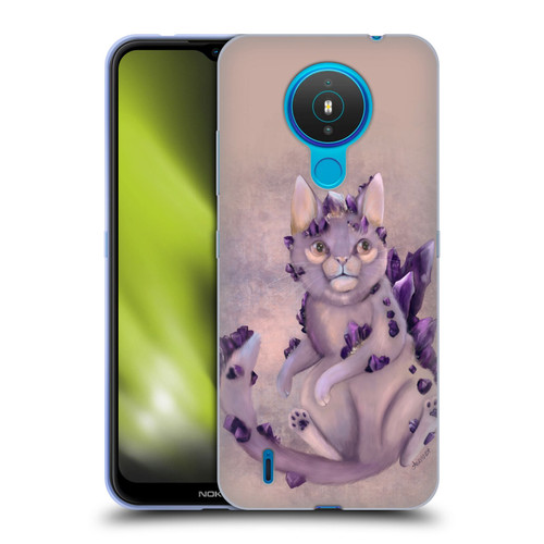 Ash Evans Graphics Amethyst Cat Soft Gel Case for Nokia 1.4