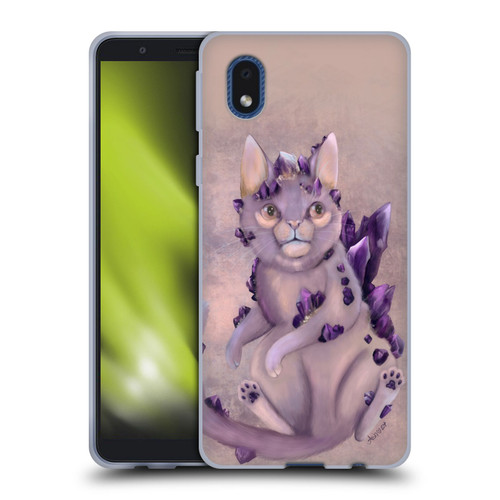 Ash Evans Graphics Amethyst Cat Soft Gel Case for Samsung Galaxy A01 Core (2020)