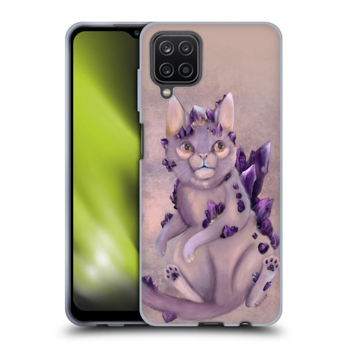 Ash Evans Graphics Amethyst Cat Soft Gel Case for Samsung Galaxy A12 (2020)