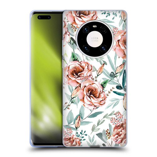 Anis Illustration Bloomers White Soft Gel Case for Huawei Mate 40 Pro 5G