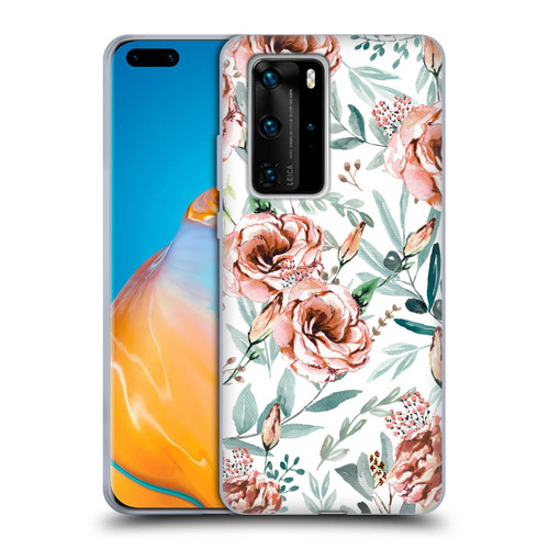 Anis Illustration Bloomers White Soft Gel Case for Huawei P40 Pro / P40 Pro Plus 5G