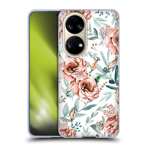 Anis Illustration Bloomers White Soft Gel Case for Huawei P50