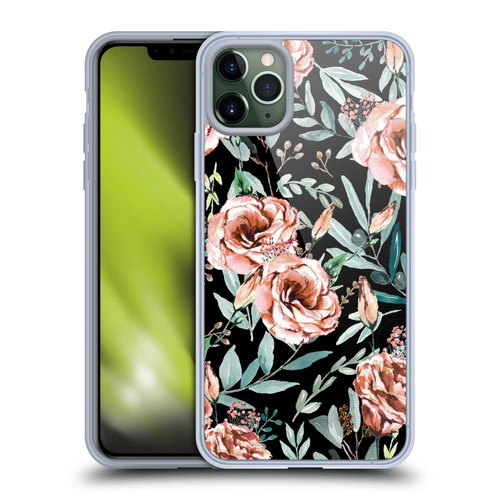 Anis Illustration Bloomers Black Soft Gel Case for Apple iPhone 11 Pro Max