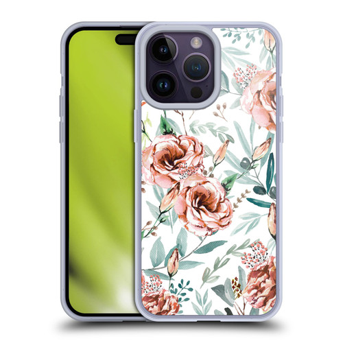Anis Illustration Bloomers White Soft Gel Case for Apple iPhone 14 Pro Max