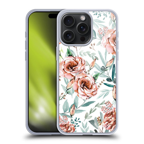 Anis Illustration Bloomers White Soft Gel Case for Apple iPhone 15 Pro Max