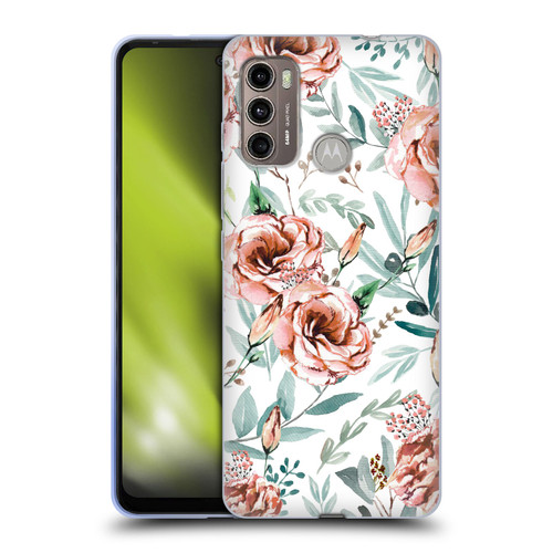 Anis Illustration Bloomers White Soft Gel Case for Motorola Moto G60 / Moto G40 Fusion