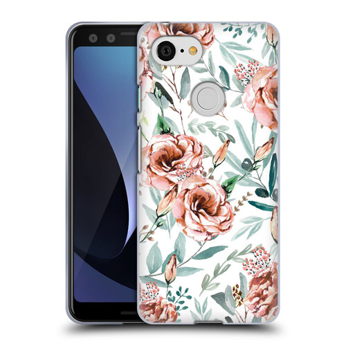 Anis Illustration Bloomers White Soft Gel Case for Google Pixel 3