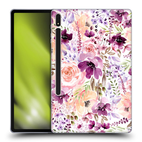 Anis Illustration Bloomers Floral Chaos Soft Gel Case for Samsung Galaxy Tab S8 Plus