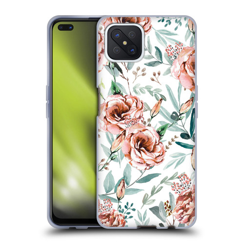 Anis Illustration Bloomers White Soft Gel Case for OPPO Reno4 Z 5G