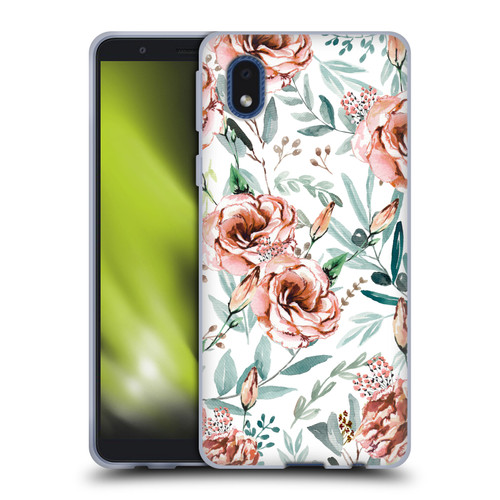 Anis Illustration Bloomers White Soft Gel Case for Samsung Galaxy A01 Core (2020)