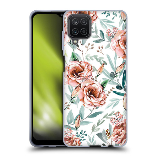 Anis Illustration Bloomers White Soft Gel Case for Samsung Galaxy A12 (2020)