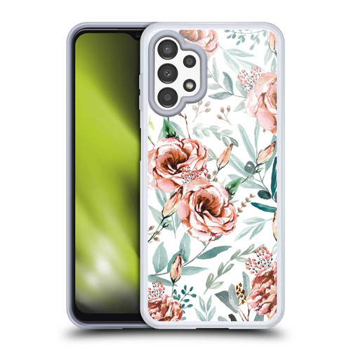 Anis Illustration Bloomers White Soft Gel Case for Samsung Galaxy A13 (2022)