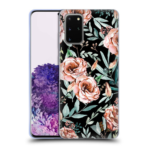 Anis Illustration Bloomers Black Soft Gel Case for Samsung Galaxy S20+ / S20+ 5G