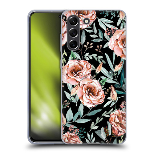 Anis Illustration Bloomers Black Soft Gel Case for Samsung Galaxy S21 FE 5G