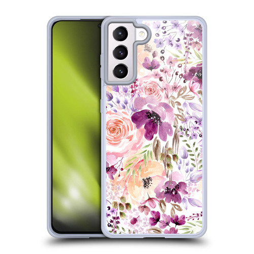 Anis Illustration Bloomers Floral Chaos Soft Gel Case for Samsung Galaxy S21+ 5G