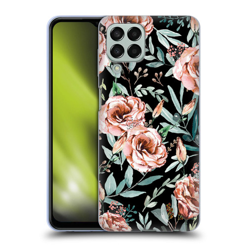 Anis Illustration Bloomers Black Soft Gel Case for Samsung Galaxy M33 (2022)