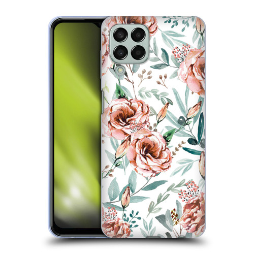 Anis Illustration Bloomers White Soft Gel Case for Samsung Galaxy M33 (2022)