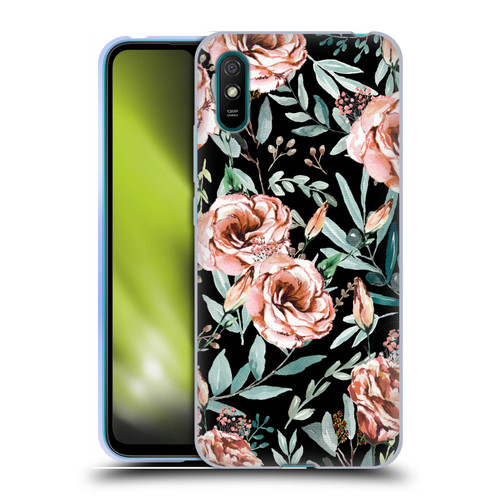 Anis Illustration Bloomers Black Soft Gel Case for Xiaomi Redmi 9A / Redmi 9AT